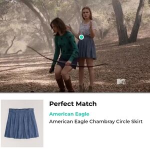 American Eagle Outfitters Chambray Circle Skirt